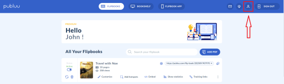button of account settings