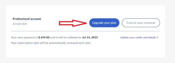 upgrade button