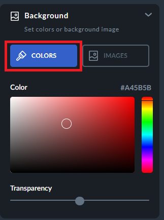 colours and transparency