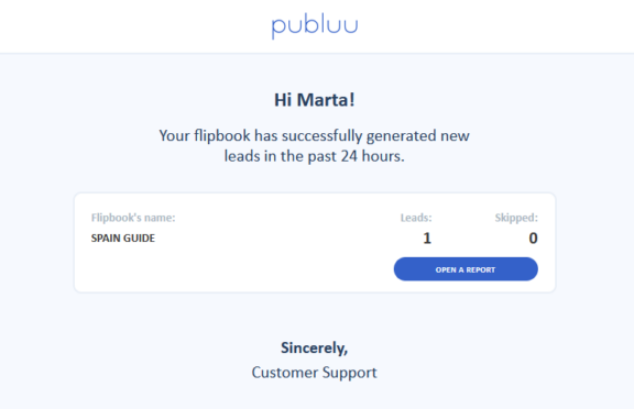 image of the lead-form email