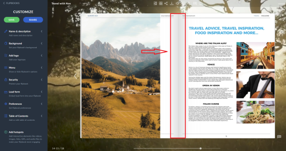 page shadows enabled