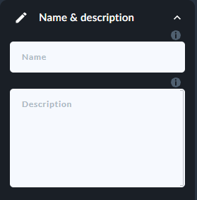name and description fields