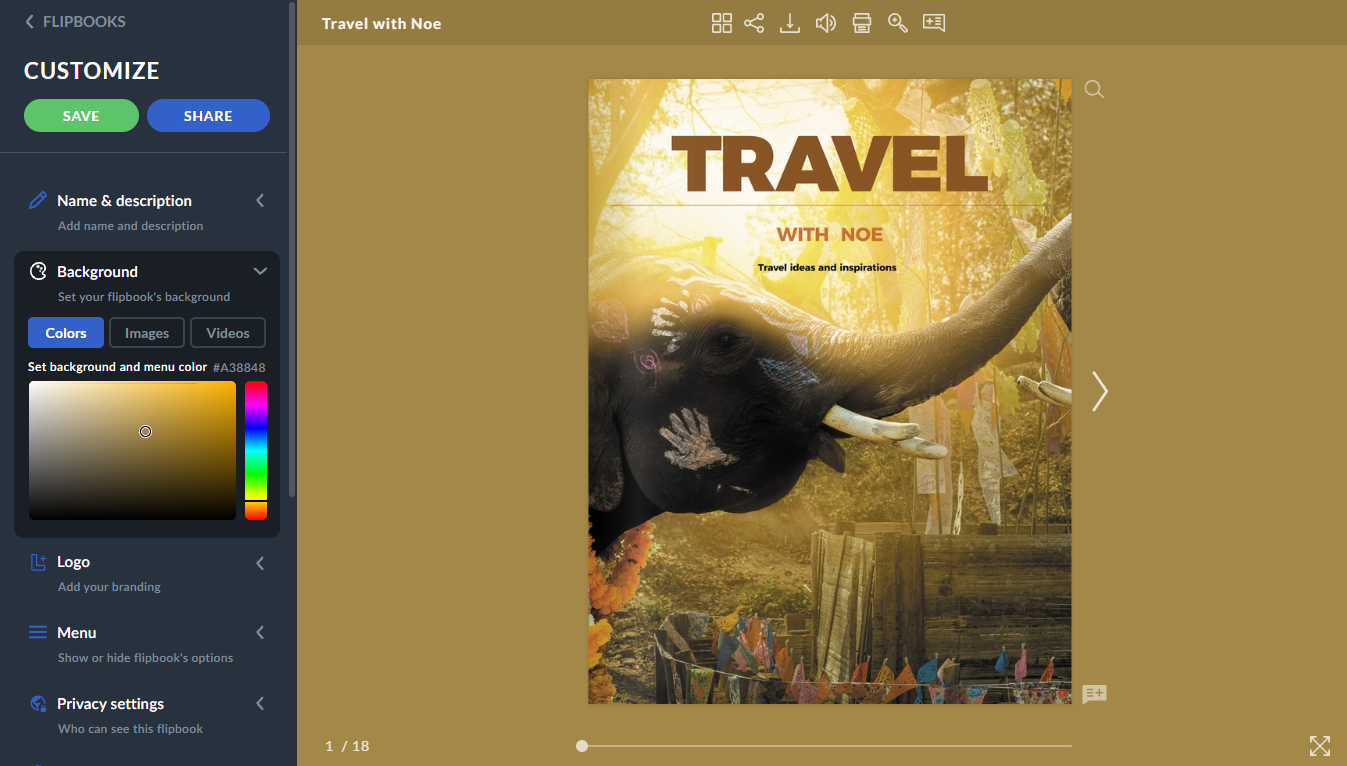 colour of your background