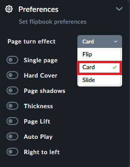 card effect