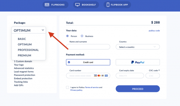 pick another pricing plan