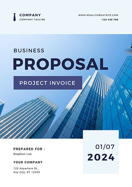 simple elegant modern business proposal template title page