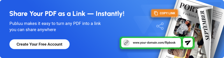 banner encouraging to share a pdf as a link