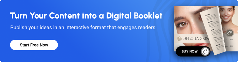 banner encouraging to create a digital booklet