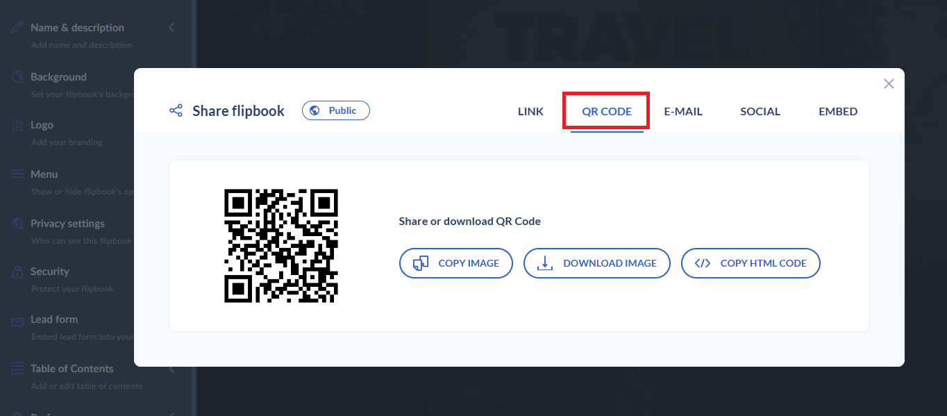 qr code button