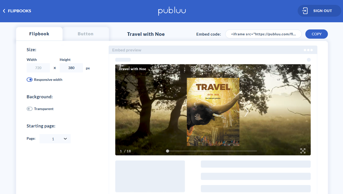 embed options