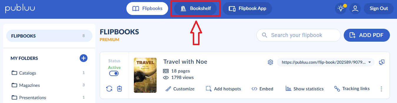 bookshelf button tab