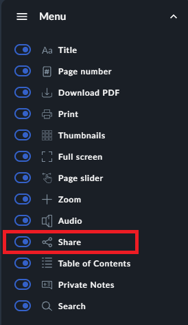 tab with menu