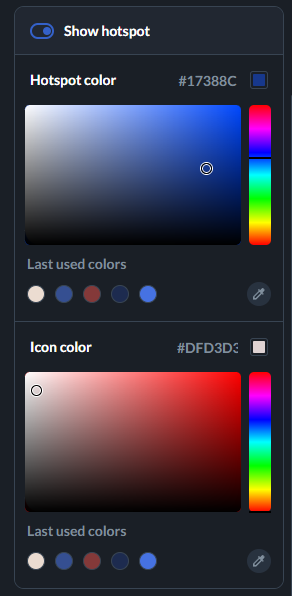 choosing color for hotspot and icon