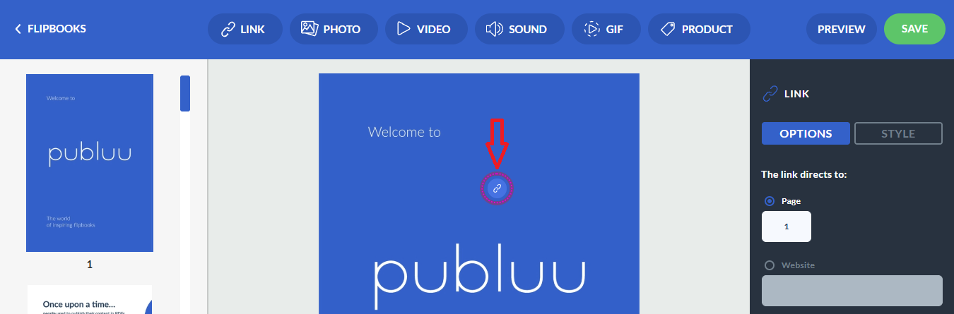 placing a link