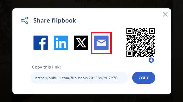 email sharing button