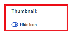 thumbnail hide icon