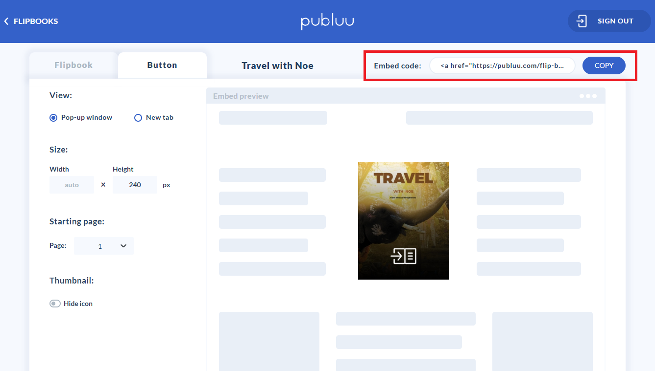 embed code