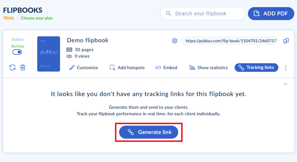 generating a link