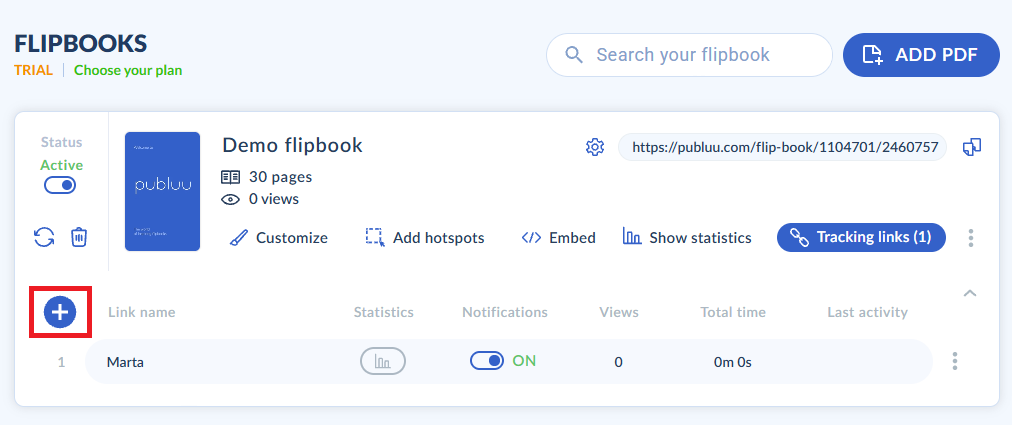 add tracking link