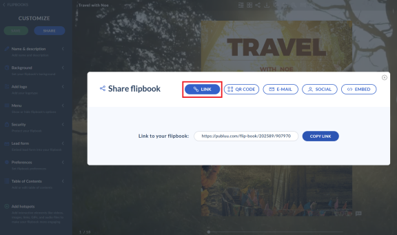 share with link - screenshot 