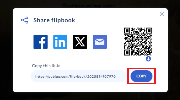 copying the lnik of a flipbook