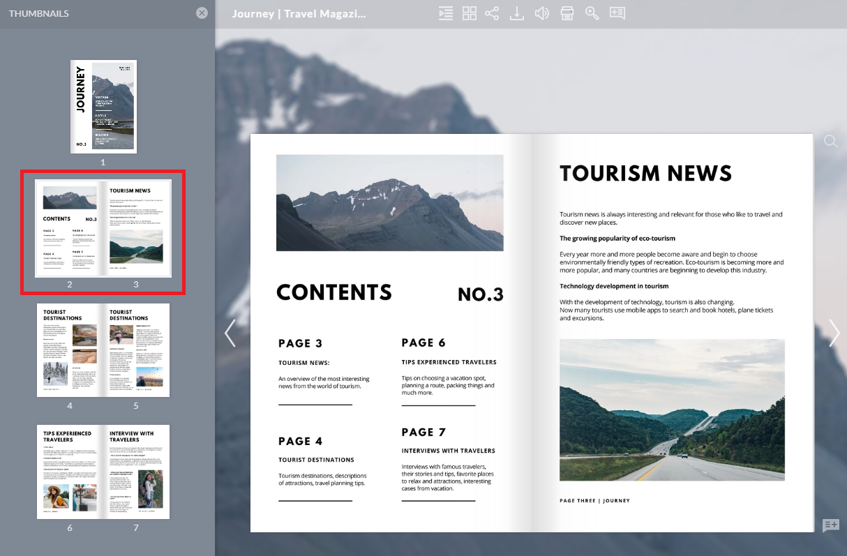 specific page tab