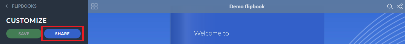 share button in customization