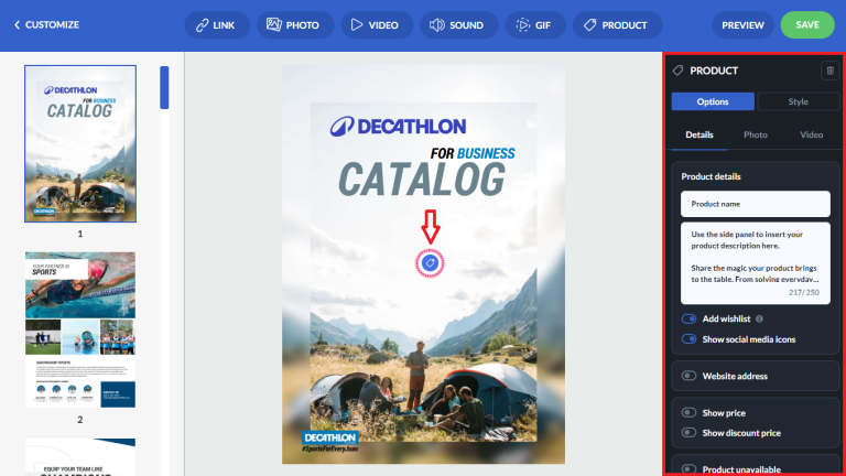 product tag hotspot
