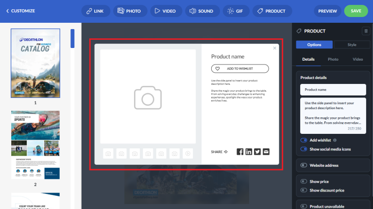 product tag pop up