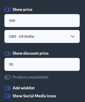 more details of a product tag