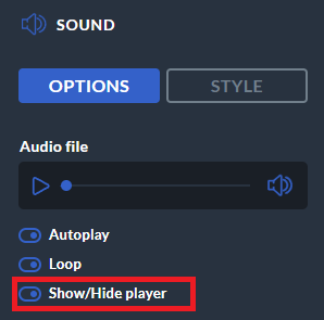 showing/ hiding player