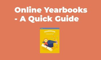 online yearbook quick guide banner with graduation theme