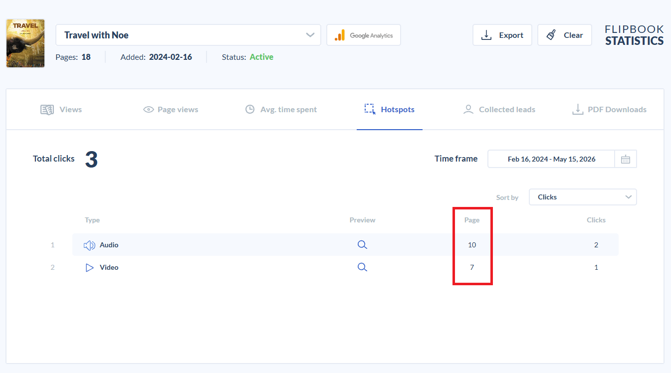 sorting by page