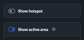 active area turned on