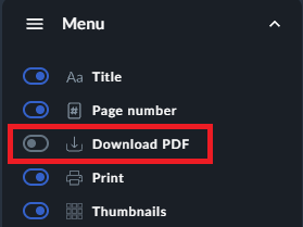 how ti disable pdf download tab