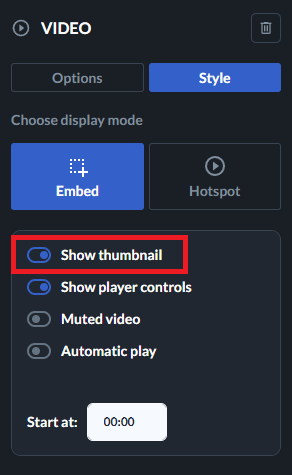 embed settings