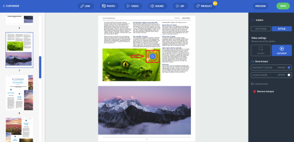 video in the form of hotspot