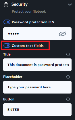 custom fields in password protection