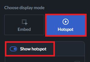 hotspot button and showing active hotspot