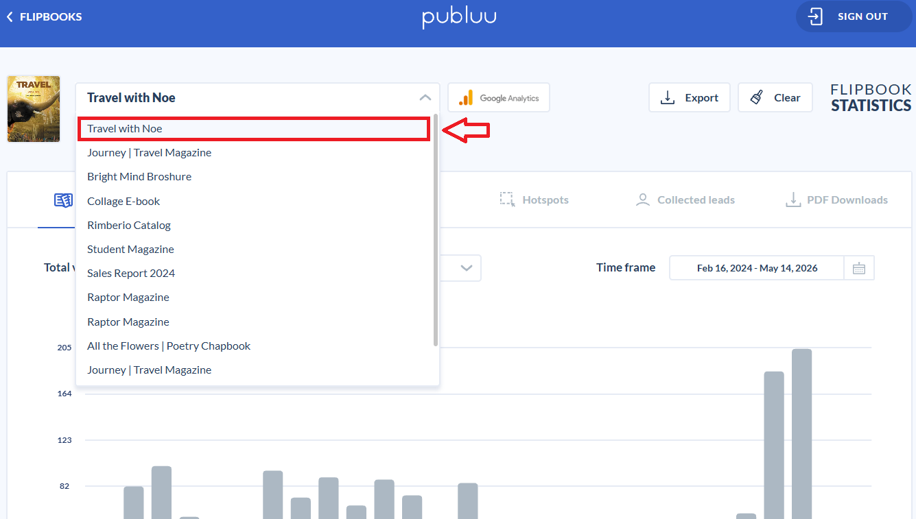 selecting flipbook