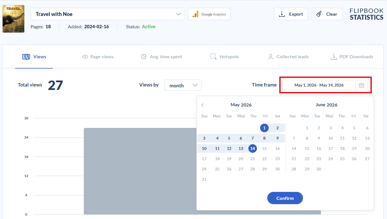 selecting date frames