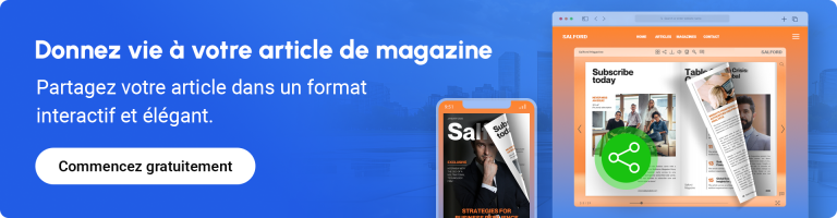 Donnez vie à votre article de magazine bannière encourageant à créer un magazine en ligne