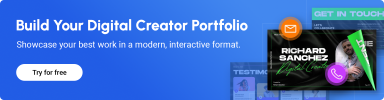 baner encouraging to create a digital portfolio