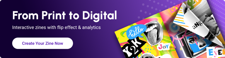 banner encouraging to create an interactive zine