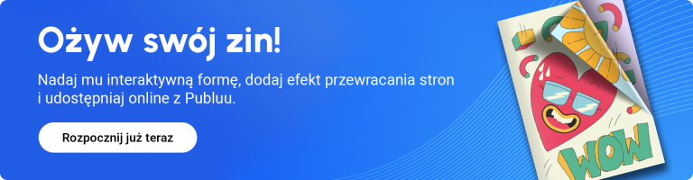 Ożyw swój zin! baner zachęcający do stworzenia interaktywnego zina