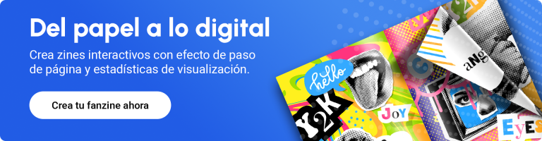 Del papel a lo digital banner que anima a hacer un fanzine interactivo