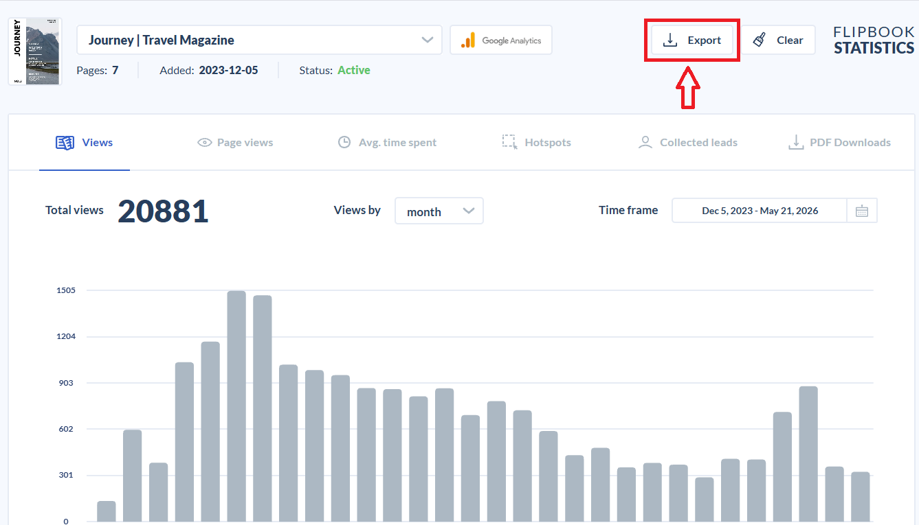 statistics export