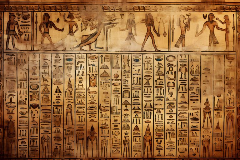 hieroglyphen an der Wand