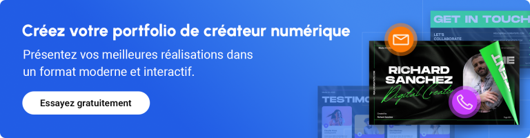 bannière incitant à créer un portfolio numérique