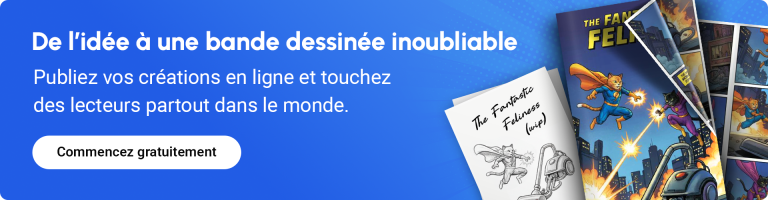 De l’idée à une bande dessinée inoubliable bannière incitant à créer une bande dessinée
